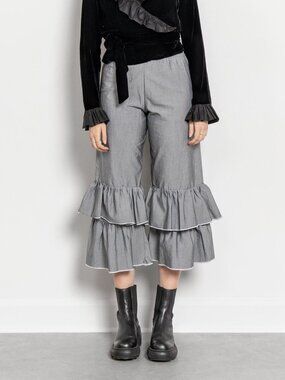 RUFFLED PANTS Trousers Vintage High Waist Handmade / Medium